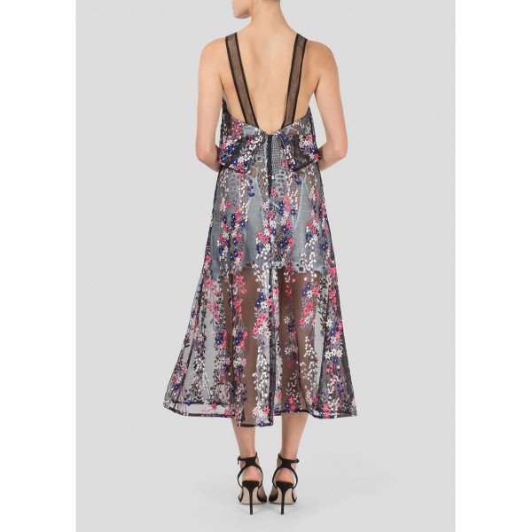 Self-Portrait Floral Vine Embroidered Dress