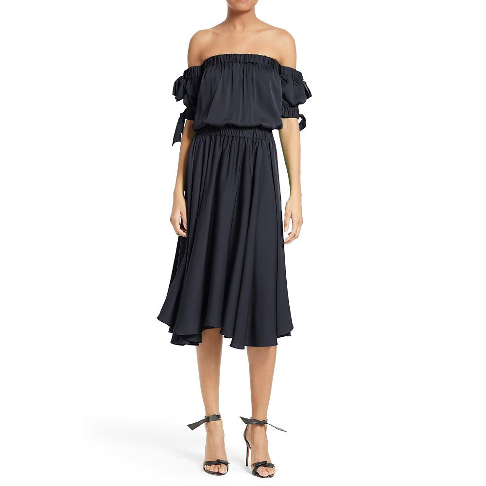 Milly Off-The-Shoulder Midi Dress