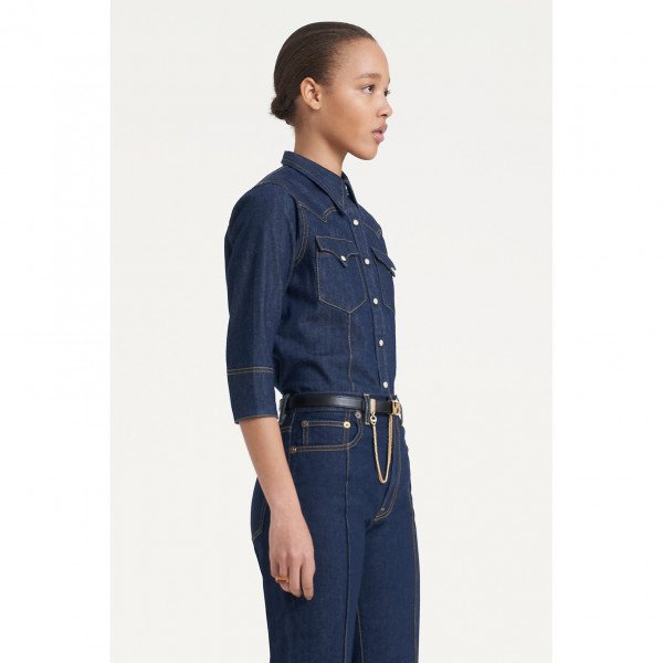 PORTS 1961 Dark Denim Cowboy Shirt