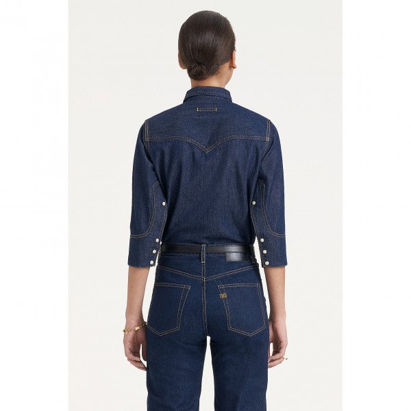 PORTS 1961 Dark Denim Cowboy Shirt