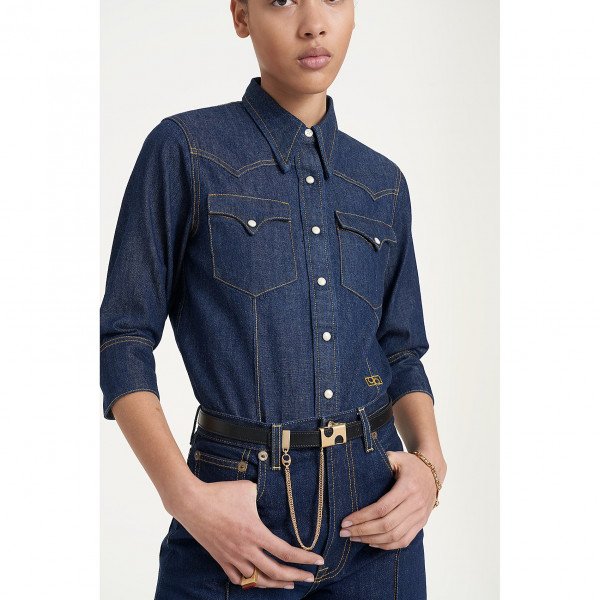 PORTS 1961 Dark Denim Cowboy Shirt