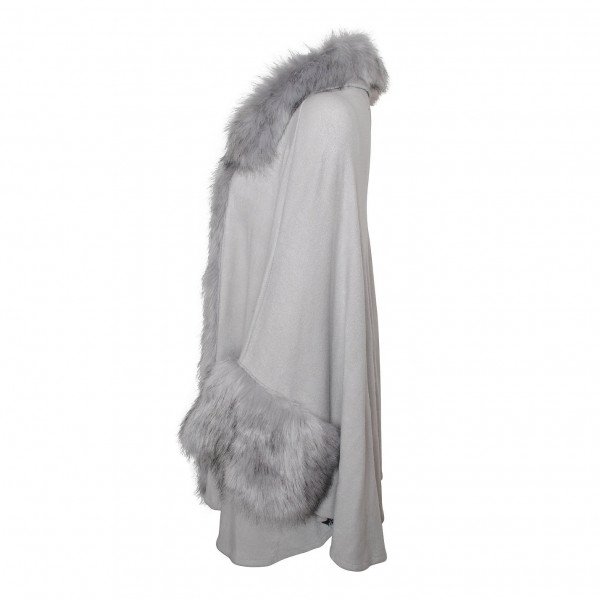Jayley Knitted Cardigan With Faux Fur Trim