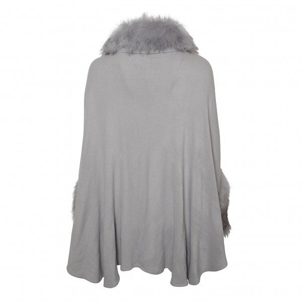 Jayley Knitted Cardigan With Faux Fur Trim