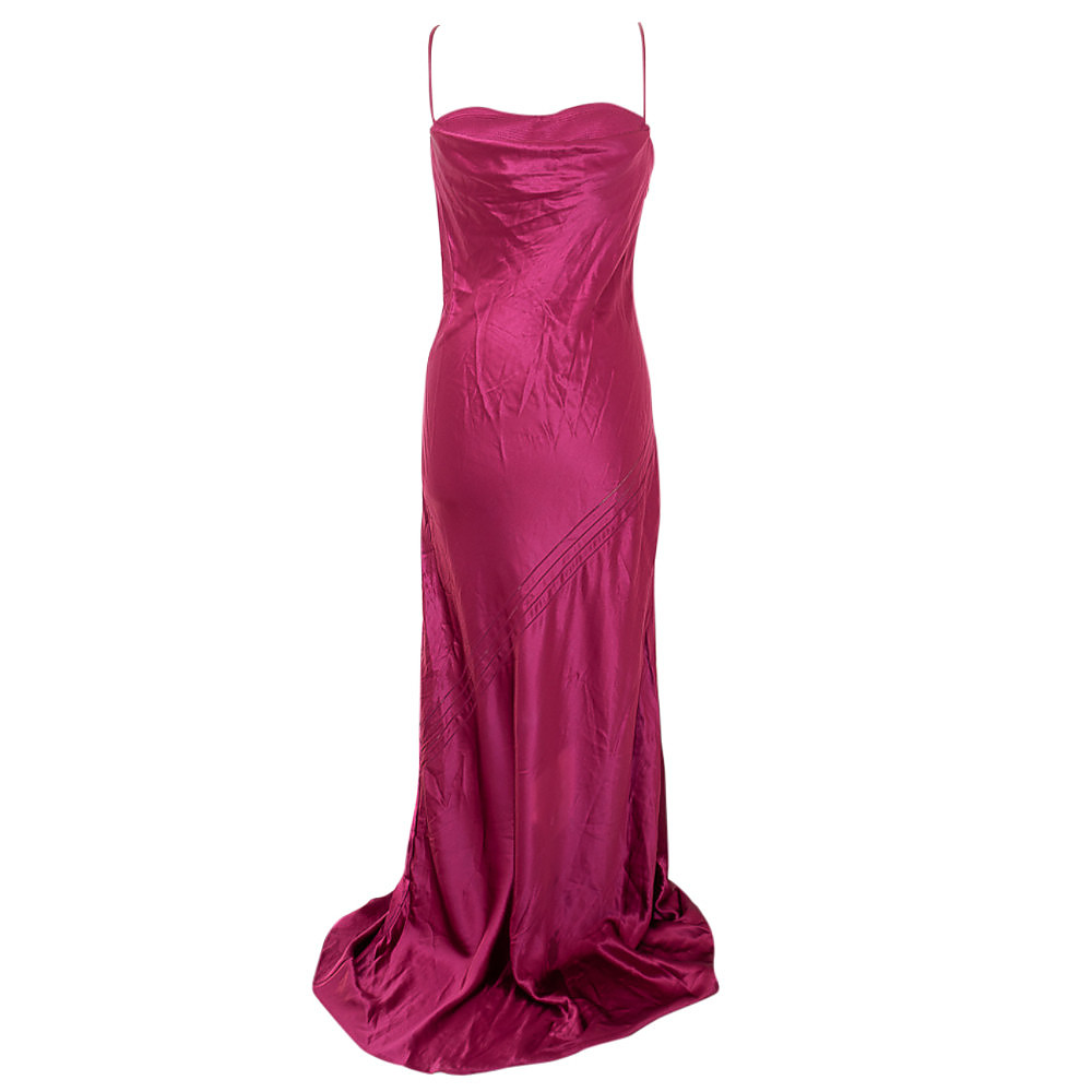 Amanda Wakeley Bandeau Corseted Satin Maxi Dress