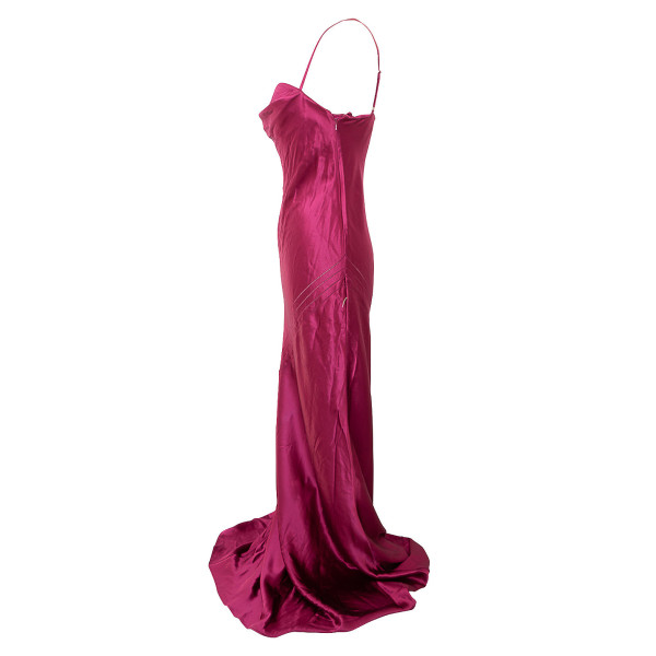 Amanda Wakeley Bandeau Corseted Satin Maxi Dress