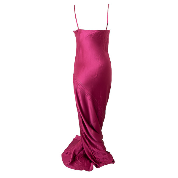 Amanda Wakeley Bandeau Corseted Satin Maxi Dress