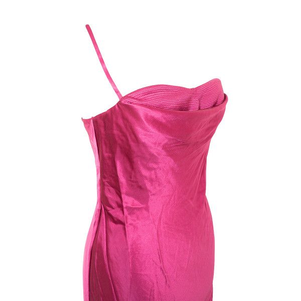 Amanda Wakeley Bandeau Corseted Satin Maxi Dress