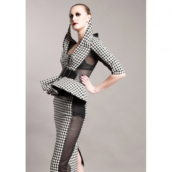 House Of Sheldonhall Silk Houndstooth Two Piece