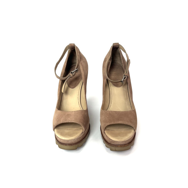 Brunello Cucinelli Brunello Cucinelli Brown Suede Ankle-Strap Wedges