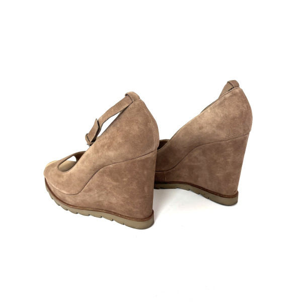 Brunello Cucinelli Brunello Cucinelli Brown Suede Ankle-Strap Wedges
