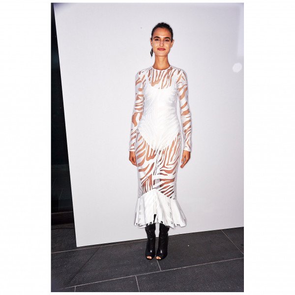 David Koma Sheer Zebra Midi Dress