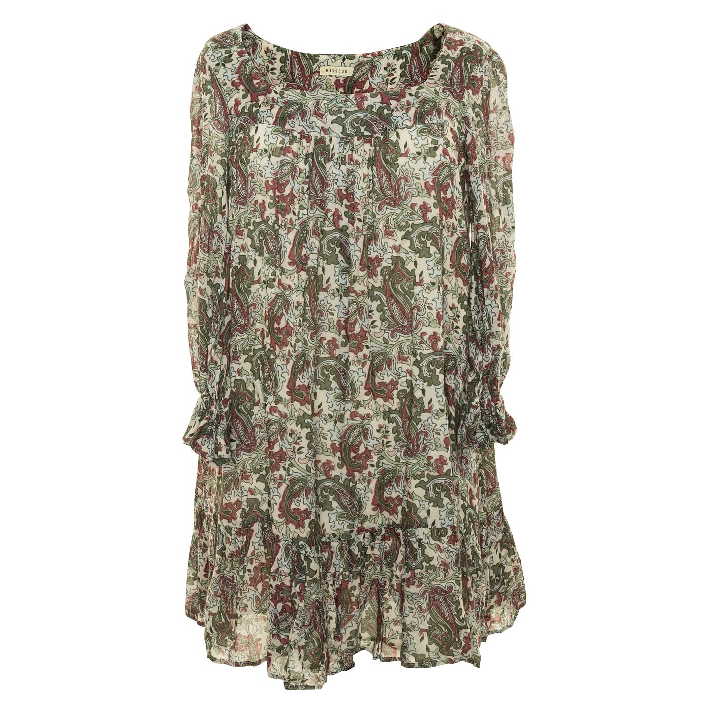MASSCOB Printed Ruffle Smock Dress