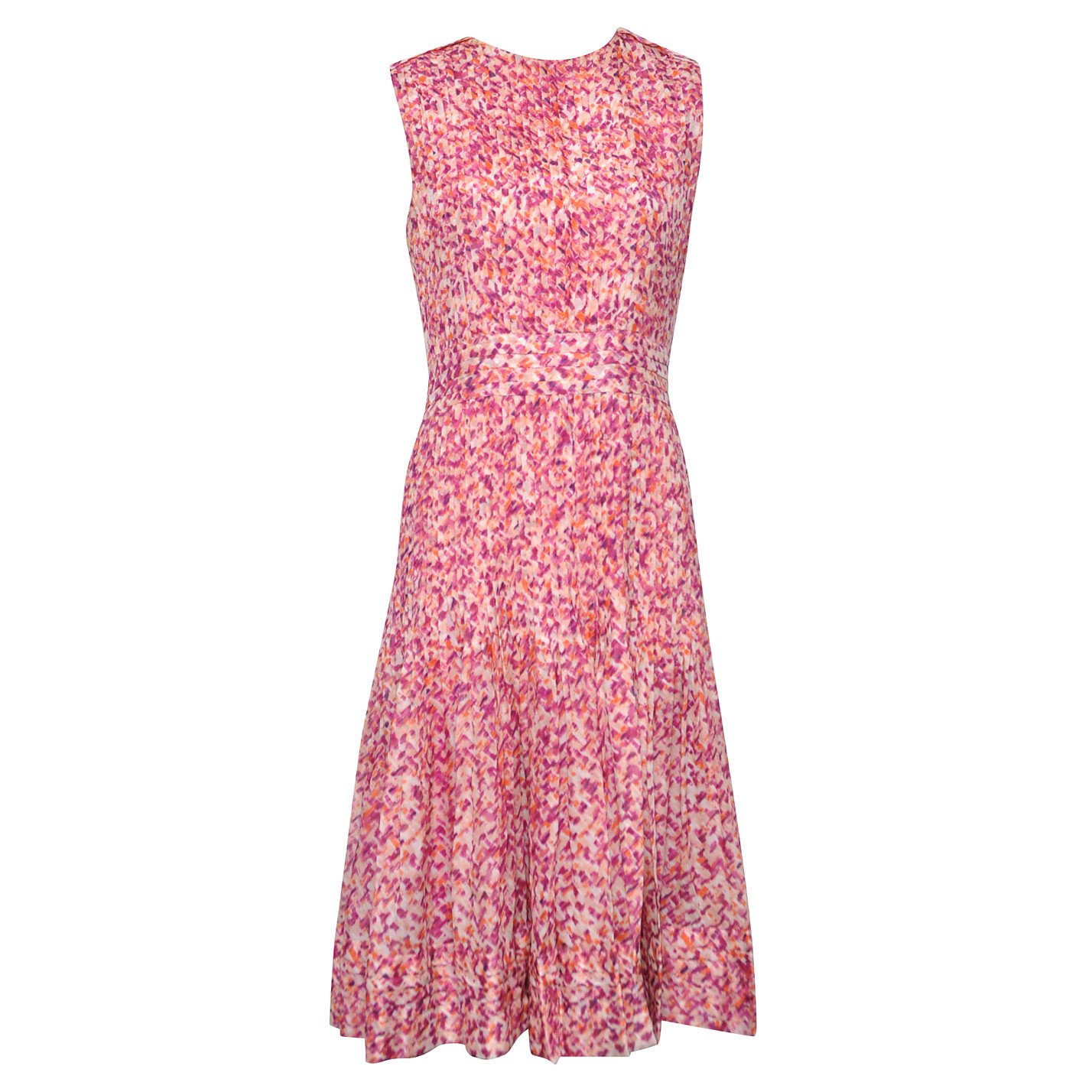 Carolina Herrera Pleated Chiffon Print Dress