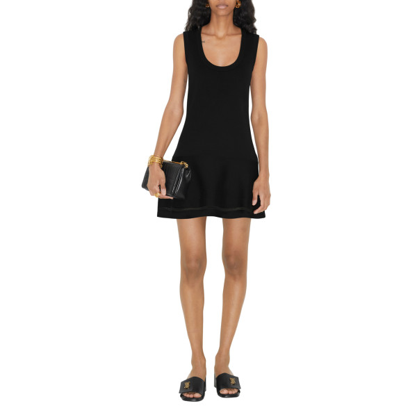 Burberry Sleeveless Cashmere Cotton Blend Dress