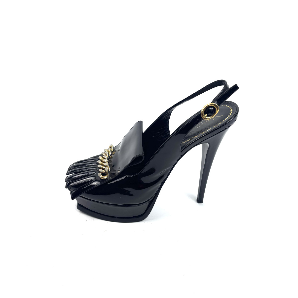Saint Laurent Platform Heels with Gold Chain