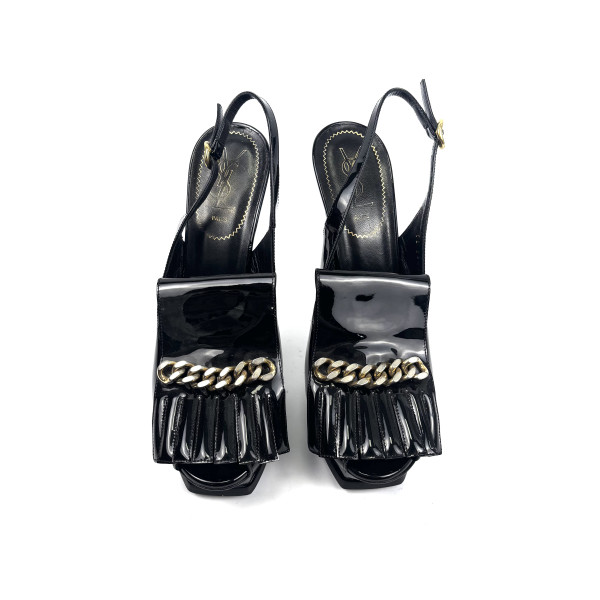 Saint Laurent Platform Heels with Gold Chain