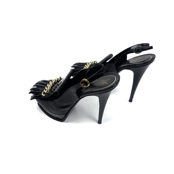 Saint Laurent Platform Heels with Gold Chain