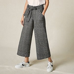 Ponte Cropped Wide Leg Pants - Wardrobe Oxygen