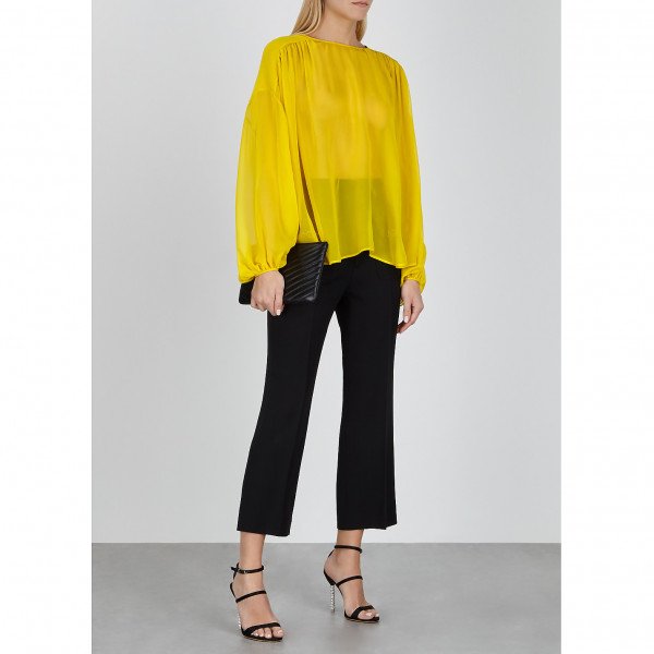 Giambattista Valli Sheer Silk-Chiffon Blouse