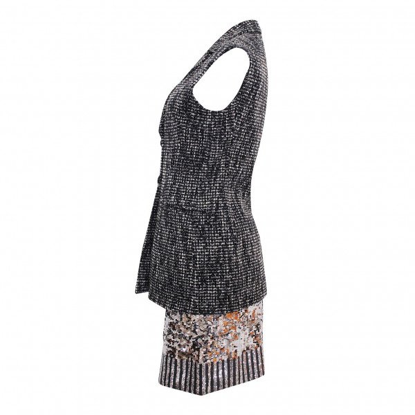 Dior Tweed Sequinned Waistcoat And Skirt Co-ord