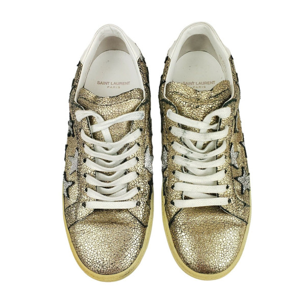 Saint laurent hot sale gold sneakers