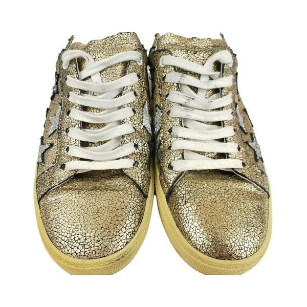 Saint Laurent Metallic Star Sneakers