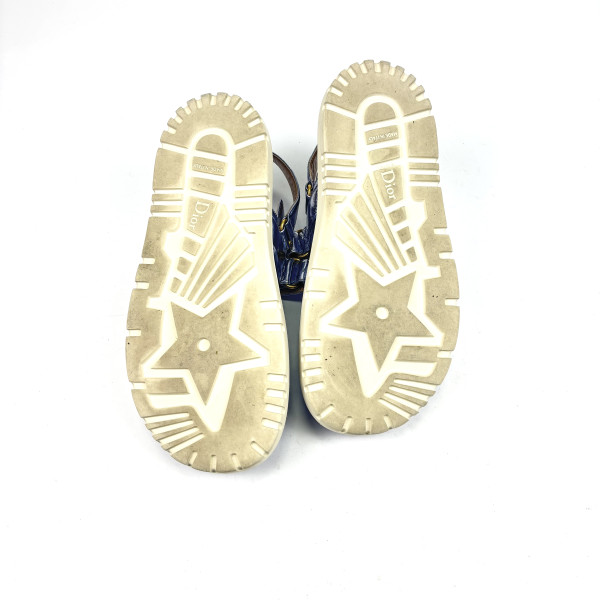 Dior Dway Metallic Leather Velcro Sandals