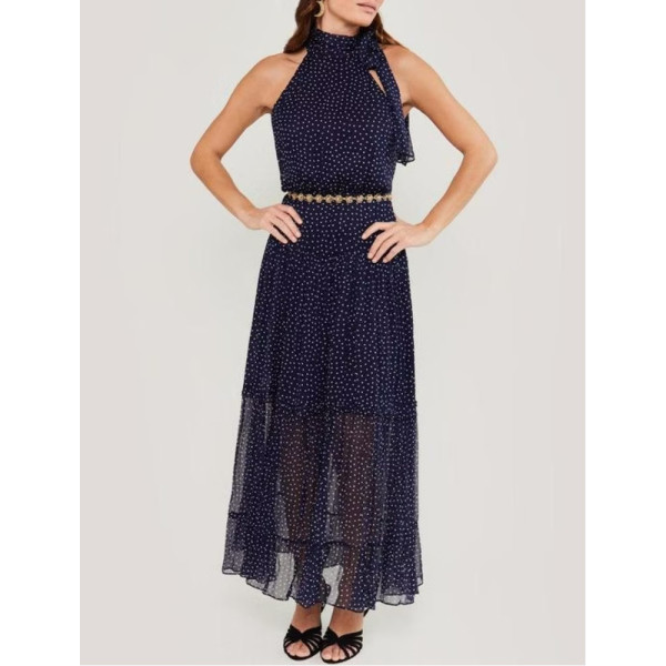 Rixo Halterneck Polka Dot Dress