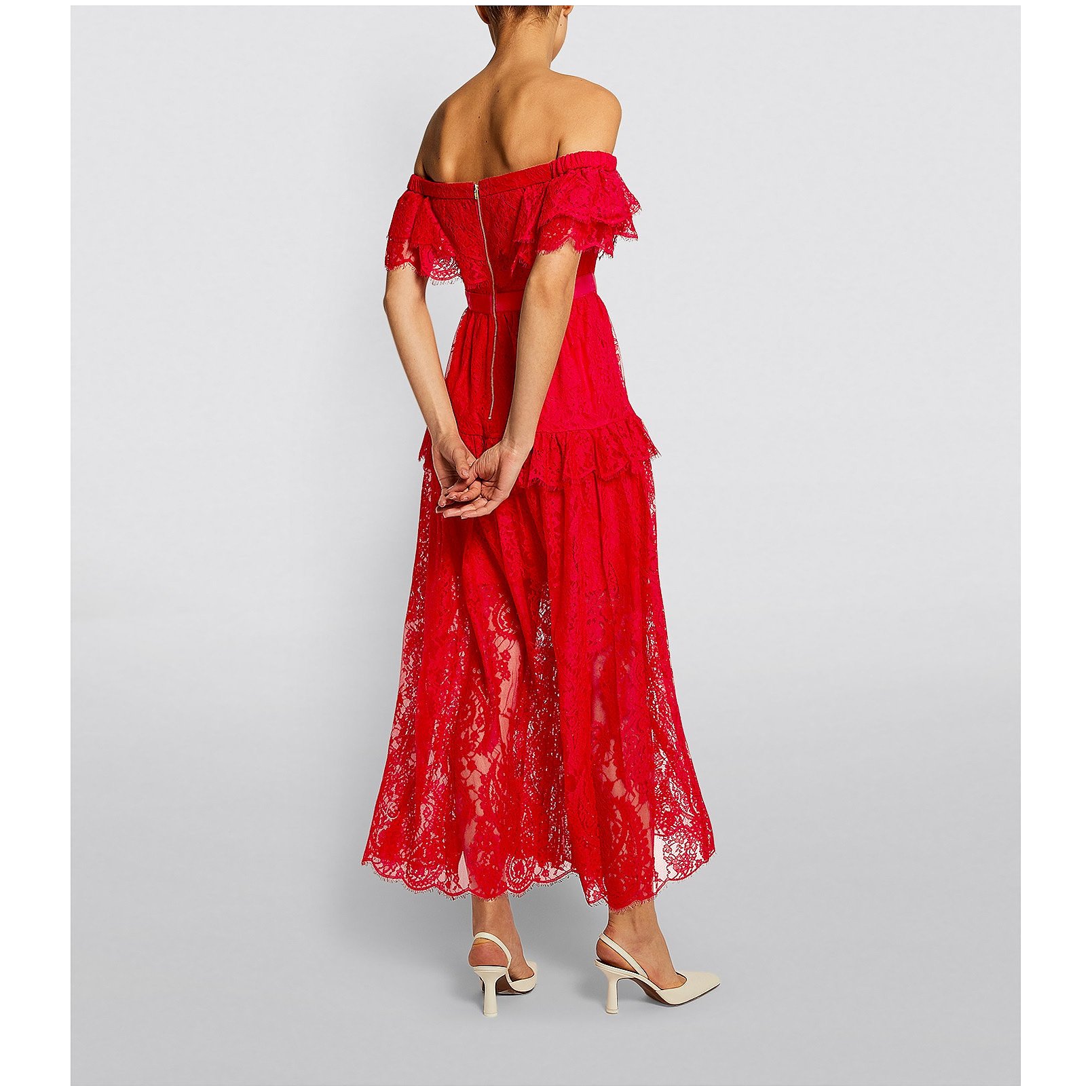 Self-Portrait Lace Off-The-Shoulder Maxi Dress