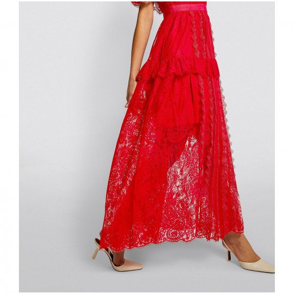 Self-Portrait Lace Off-The-Shoulder Maxi Dress