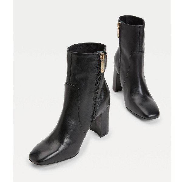 Tommy Hilfiger Leather Monogram High Heel Boots