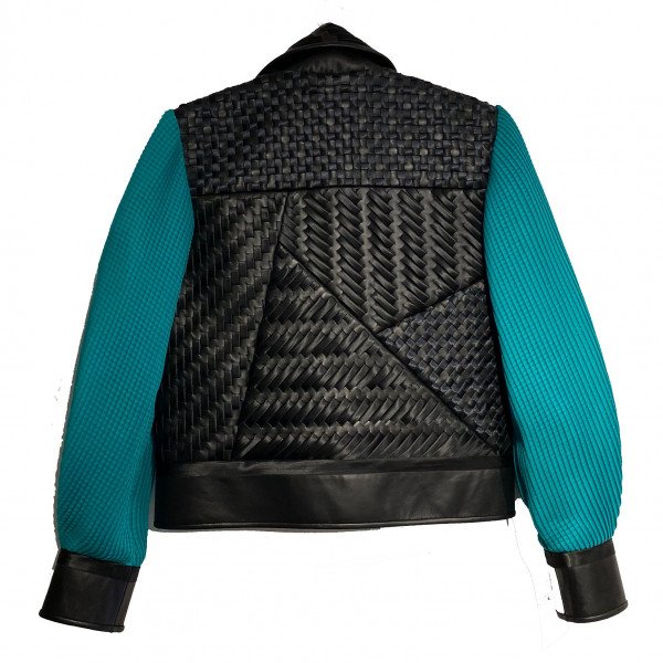 Martina Spetlova Contrast-Sleeve Leather Jacket