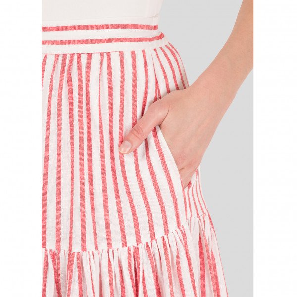 Wiggy Kit Striped Tiered Maxi Skirt