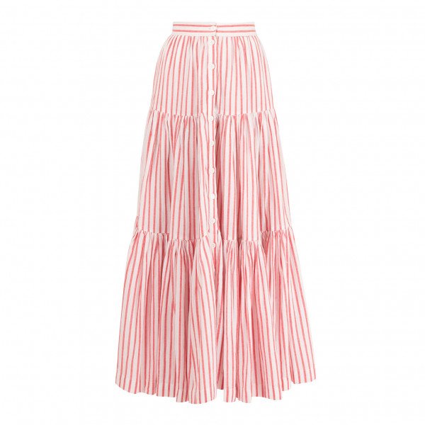 Stripe tiered hotsell maxi skirt