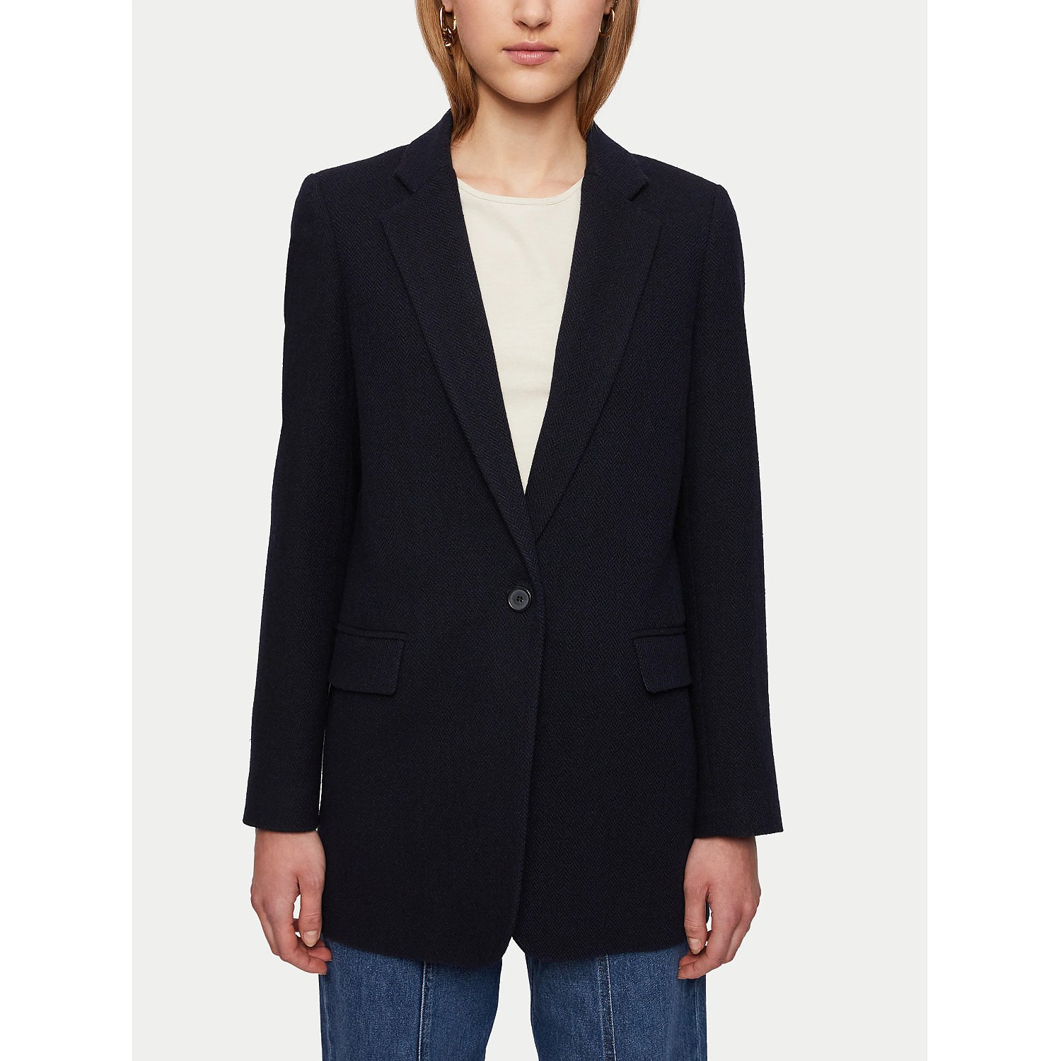 Jigsaw Relaxed Herringbone Blazer