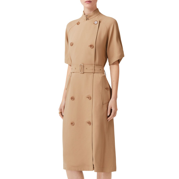 Burberry Short-Sleeve Viscose Cady Trench Dress