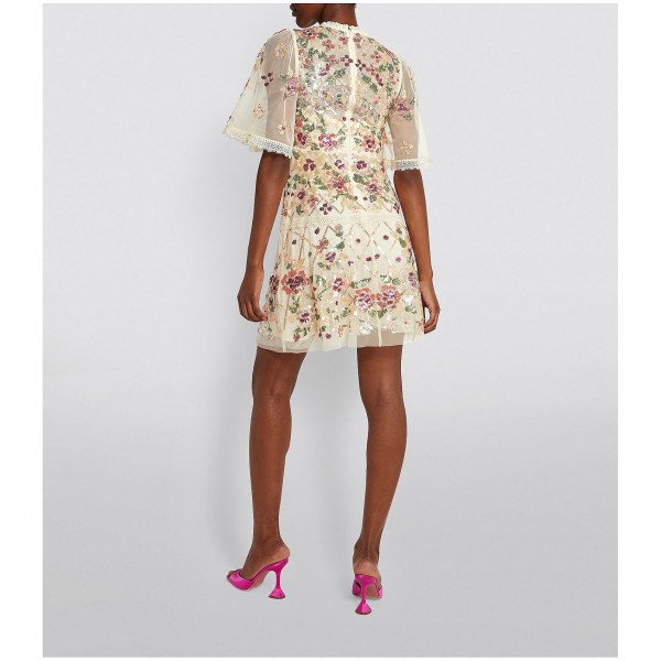 Needle & Thread Embellished Trellis Rose Mini Dress