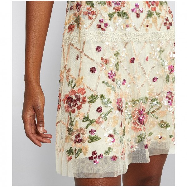 Needle & Thread Embellished Trellis Rose Mini Dress