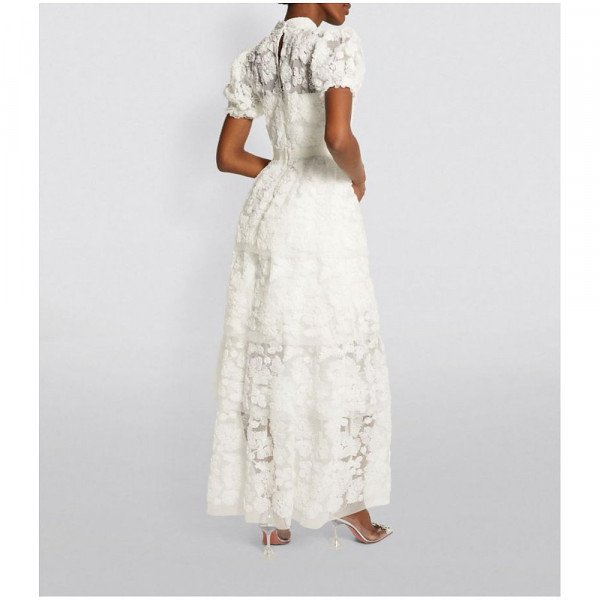 Self-Portrait Bridal Embroidered Lace Maxi Dress