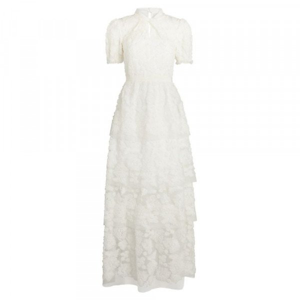 Self-Portrait Bridal Embroidered Lace Maxi Dress