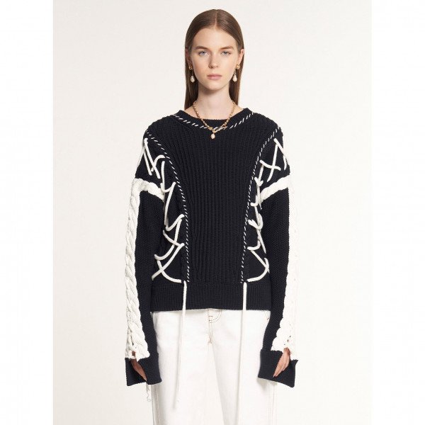 PORTS 1961 Tie-Fastening Knit Sweater