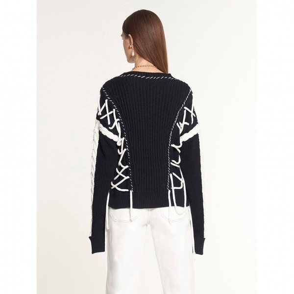 PORTS 1961 Tie-Fastening Knit Sweater