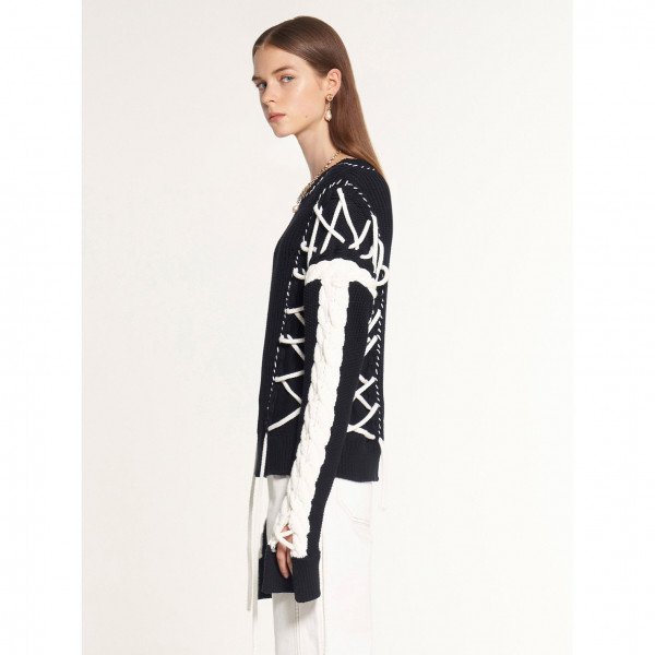 PORTS 1961 Tie-Fastening Knit Sweater