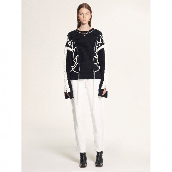 PORTS 1961 Tie-Fastening Knit Sweater