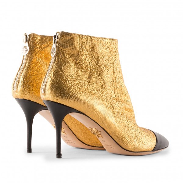 Rent Buy Charlotte Olympia Metallic Heeled Ankle Boots