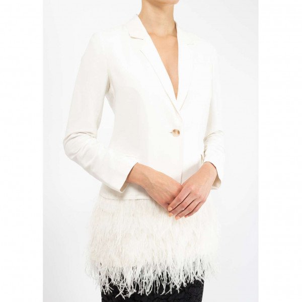 Elizabeth and James Feather Hem Jacket