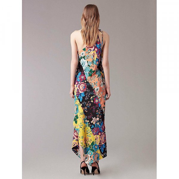 Diane von Furstenberg Floral One-Shoulder Silk Dress