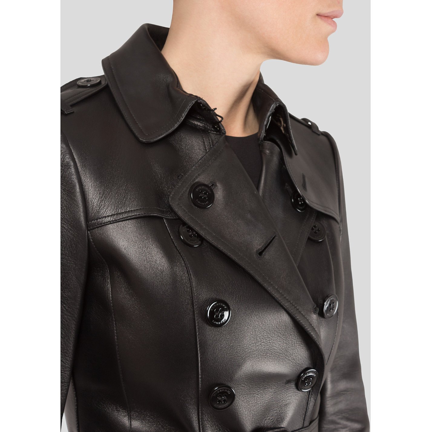 Rent Buy Burberry Leather Trench Coat With Pony Hair Detail | MY WARDROBE HQ