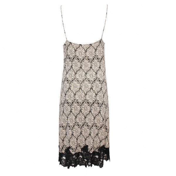 Diane von Furstenberg Silk Lace-Trimmed Mini Dress