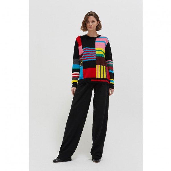 Chinti and Parker Multicolour Eccentric Wool-Cashmere Sweater